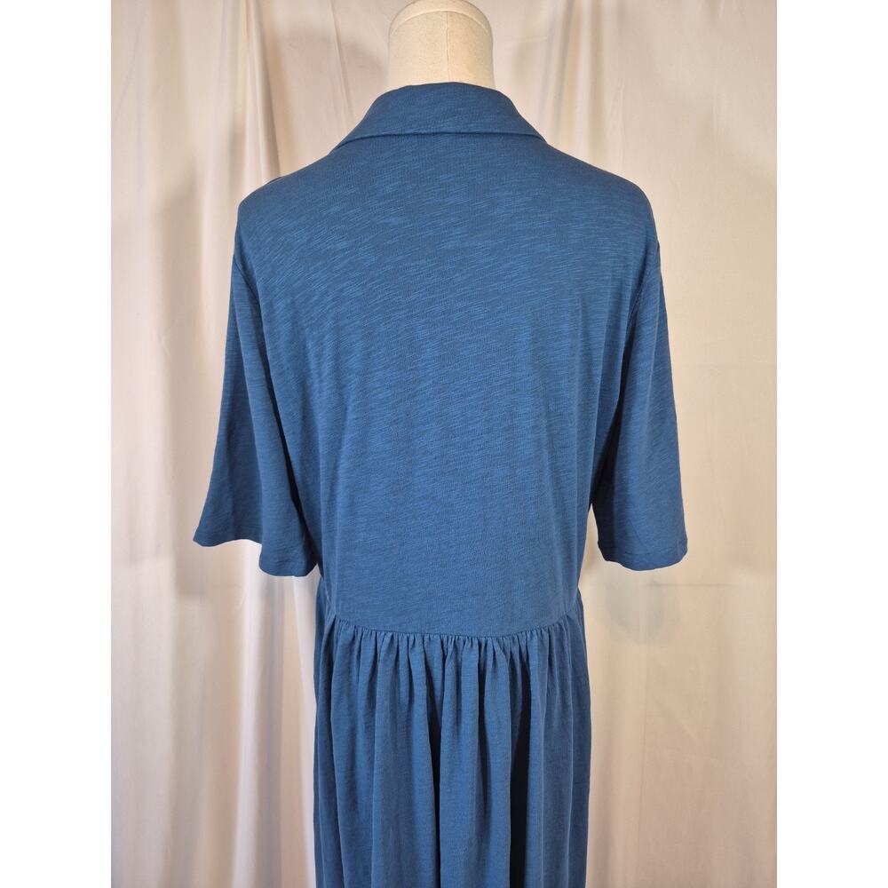 Boden Aria Collared Blue Cotton Midi Dress US 12 - Picture 9 of 11